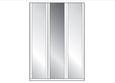 Berlin White Glass Wardrobe - 3 Door with 1 Mirrored Door - FSS15952
