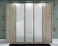 Berlin Oak and White Wardrobe - 5 Door Glass