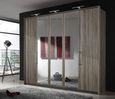 Berlin Dark Rustic Oak Wardrobe - 5 Door Mirror