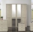 Dakar 2 Wardrobe - 4 Door Mirror - Rustic Oak - 200cm
