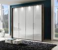 Loft Wardrobe - 4 Door Bi Fold - Grey Glass and Oak Carcase