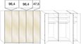 Loft Wardrobe - 5 Door Bi Fold - Magnolia Glass and Oak Carcase