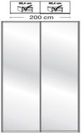 Miami2 Sliding Wardrobe - 2 Door Full Mirrored - Holm Oak Carcase