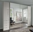 Nizza Sliding Wardrobe - 4 Door - Combi - White Glass
