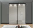 Nizza Sliding Wardrobe - 2 Door - Champagne Glass