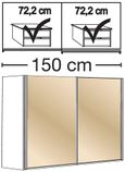 Nizza Sliding Wardrobe - 2 Door - Champagne Glass