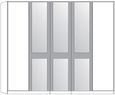 Portland Wardrobe - 5 Door Mirror - White and Grey