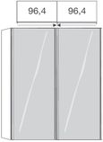 Sydney Sliding Wardrobe - 2 Door - White Glass and Oak Carcase