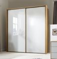 Sydney Sliding Wardrobe - 2 Door - White Glass and Oak Carcase