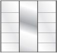 Westside Sliding Wardrobe - 3 Door - Mirror - White Glass