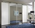 Westside Sliding Wardrobe - 4 Door - Mirror - White Glass
