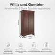 Antoinette Wardrobe - 2 Door - Cherrywood