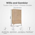 Toulon Wardrobe - 2 Door - 1 Drawer - Oak