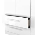 Worcester White 3 Door Tall Triple Wardrobe - LHF 2 Drawers