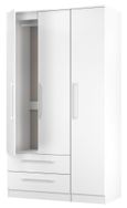 Worcester White 3 Door Tall Triple Wardrobe - LHF 2 Drawers