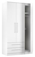 Worcester White 3 Door Tall Triple Wardrobe - LHF 2 Drawers