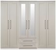York Cashmere 6 Door Tall Mirror Combi Wardrobe