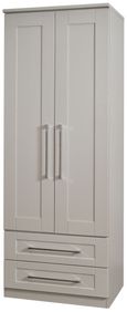 York Cashmere Ash 2 Door 2 Drawer Tall Wardrobe