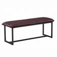 Vintage Dining Bench - Brown Faux Leather