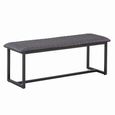 Vintage Dining Bench - Grey Faux Leather