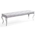 Louis Grey Velvet Fabric 170cm Dining Bench