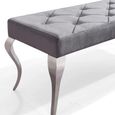 Louis Grey Velvet Fabric 170cm Dining Bench