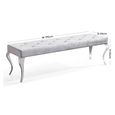 Louis Grey Velvet Fabric 170cm Dining Bench