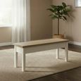 Modern Storage Dining Bench - Shallow - White Painted