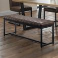 Brooklyn Dining Bench - Brown Faux Leather