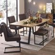 Brooklyn Dining Bench - Brown Faux Leather