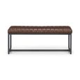 Brooklyn Dining Bench - Brown Faux Leather