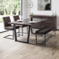 Brooklyn Dining Bench - Faux Leather - Charcoal