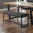 Soho Black Faux Leather Dining Bench