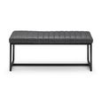 Soho Black Faux Leather Dining Bench