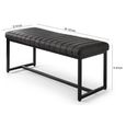 Soho Black Faux Leather Dining Bench