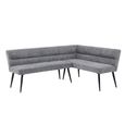 Monza Corner Dining Bench - Grey Fabric - RHF