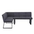 Bronx Corner Dining Bench - Dark Grey Fabric - LHF