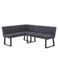 Bronx Corner Dining Bench - Dark Grey Fabric - LHF