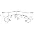 Bronx Corner Dining Bench - Dark Grey Fabric - LHF