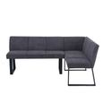 Bronx Corner Dining Bench - Dark Grey Fabric - RHF