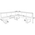 Bronx Corner Dining Bench - Dark Grey Fabric - RHF