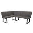 Bardo Corner Bench - Fabric - Charcoal