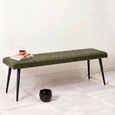 Austin Bench - Green - Real Leather