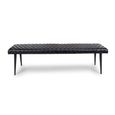 Austin Bench - Black - Real Leather
