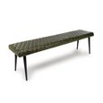 Austin Bench - Green - Real Leather
