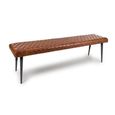 Austin Bench - Tan Brown - Real Leather