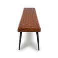Austin Bench - Tan Brown - Real Leather