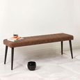 Charlie Dining Bench - Brown Faux Leather