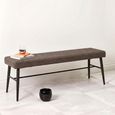 Charlie Dining Bench - Grey Faux Leather
