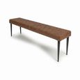 Charlie Dining Bench - Brown Faux Leather